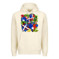 Sandshell puerto rico with dominican republic hearts Premium Hoodie - NancyCooperArtShop