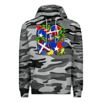 Slate Camo puerto rico with dominican republic hearts Premium Hoodie - NancyCooperArtShop