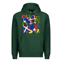 Sports Green puerto rico with dominican republic hearts Premium Hoodie - NancyCooperArtShop