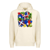 Tofu puerto rico with dominican republic hearts Premium Hoodie - NancyCooperArtShop