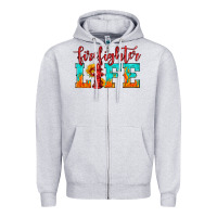 Heather Grey firefighter life Zipper Hoodie - HRA Design Shop