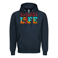 Navy firefighter life Zipper Hoodie - HRA Design Shop