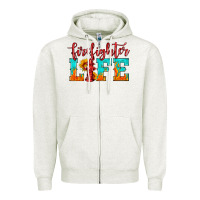Oatmeal Heather firefighter life Zipper Hoodie - HRA Design Shop