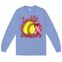Colony Blue Tackle Cancer Softball Long Sleeve Tee - texasbilliewilder