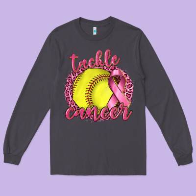 Tackle Cancer Softball Long Sleeve Tee Designed By Texasbilliewilder
