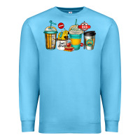 Ocean Blue school bus driver coffee cups Premium Sweatshirt - Jasminsmagicworld
