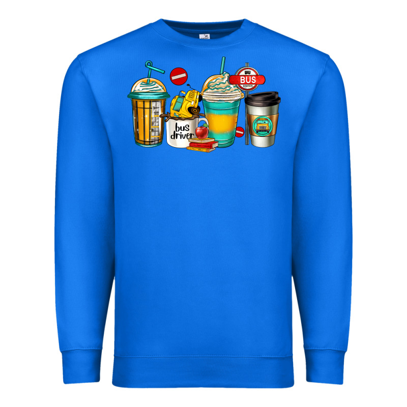 School Bus Driver Coffee Cups Premium Sweatshirt by Jasminsmagicworld | Teevron