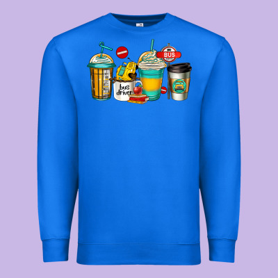 School Bus Driver Coffee Cups Premium Sweatshirt Designed By Jasminsmagicworld