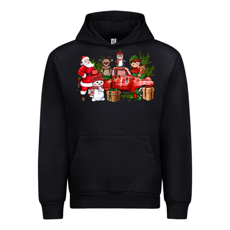 Santa Snowman Reindeer Penguin Elf Christmas Truck Urban Hoodie by BundleAndBundleShop | Teevron