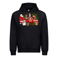 Black Santa Snowman Reindeer Penguin Elf Christmas Truck Urban Hoodie - BundleAndBundleShop