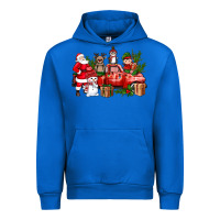 Cobalt Santa Snowman Reindeer Penguin Elf Christmas Truck Urban Hoodie - BundleAndBundleShop