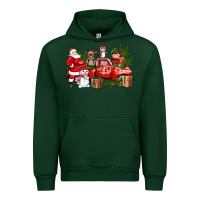 Forest Green Santa Snowman Reindeer Penguin Elf Christmas Truck Urban Hoodie - BundleAndBundleShop