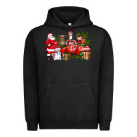 Pigment Black Santa Snowman Reindeer Penguin Elf Christmas Truck Urban Hoodie - BundleAndBundleShop