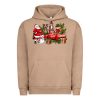 Pigment Burro Santa Snowman Reindeer Penguin Elf Christmas Truck Urban Hoodie - BundleAndBundleShop
