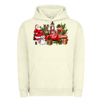 Pigment Pistachio Santa Snowman Reindeer Penguin Elf Christmas Truck Urban Hoodie - BundleAndBundleShop