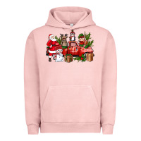 Pigment Salmon Santa Snowman Reindeer Penguin Elf Christmas Truck Urban Hoodie - BundleAndBundleShop