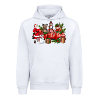 White Santa Snowman Reindeer Penguin Elf Christmas Truck Urban Hoodie - BundleAndBundleShop