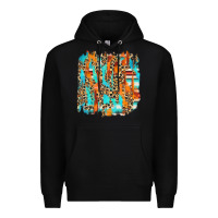 Black serape with leopard pattern Premium Hoodie - NancyCooperArtShop