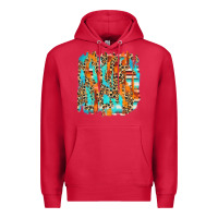 Cardinal serape with leopard pattern Premium Hoodie - NancyCooperArtShop