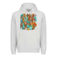 Dove Grey serape with leopard pattern Premium Hoodie - NancyCooperArtShop