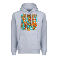 Heather Grey serape with leopard pattern Premium Hoodie - NancyCooperArtShop