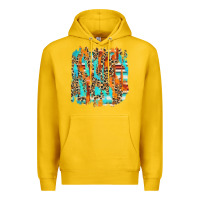Lemon serape with leopard pattern Premium Hoodie - NancyCooperArtShop