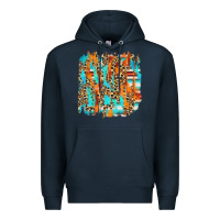 Navy serape with leopard pattern Premium Hoodie - NancyCooperArtShop