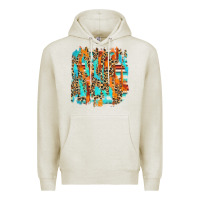 Oatmeal Heather serape with leopard pattern Premium Hoodie - NancyCooperArtShop