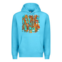 Ocean Blue serape with leopard pattern Premium Hoodie - NancyCooperArtShop