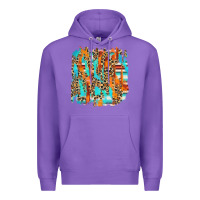 Purple serape with leopard pattern Premium Hoodie - NancyCooperArtShop