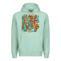 Seafoam serape with leopard pattern Premium Hoodie - NancyCooperArtShop