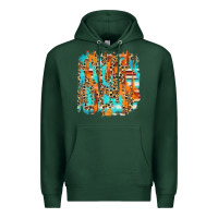 Sports Green serape with leopard pattern Premium Hoodie - NancyCooperArtShop