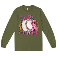 Army Green Tackle Cancer Baseball Long Sleeve Tee - texasbilliewilder