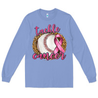 Colony Blue Tackle Cancer Baseball Long Sleeve Tee - texasbilliewilder