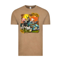 Vintage Coffee farm truck with farm animals Vintage Tee - texasbilliewilder
