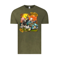 Farm Truck With Farm Animals Vintage Tee | Teevron