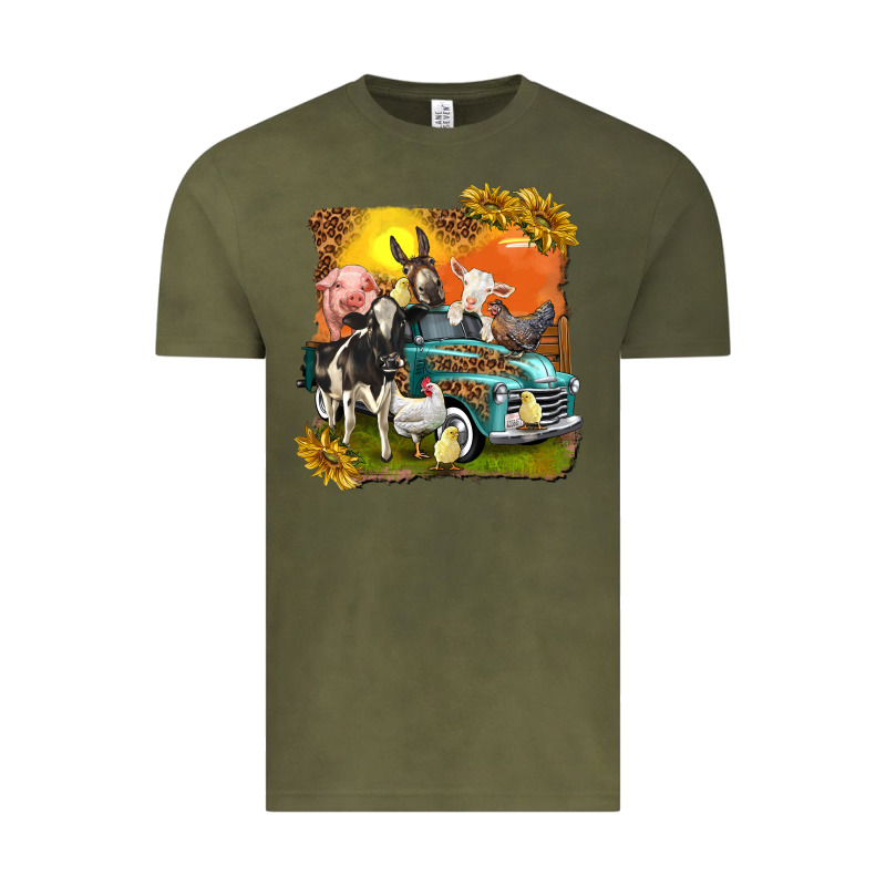 Farm Truck With Farm Animals Vintage Tee by texasbilliewilder | Teevron
