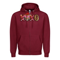 Burgundy xoxo tiger olivia Zipper Hoodie - OliviaCreatesArt
