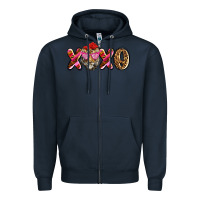 Navy xoxo tiger olivia Zipper Hoodie - OliviaCreatesArt
