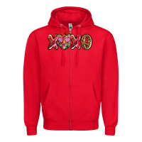 Red xoxo tiger olivia Zipper Hoodie - OliviaCreatesArt