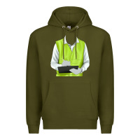 Army Green border collie engineer Premium Hoodie - RanaPortraitStore