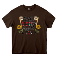 Chocolate Brown little sister biggest fan Heavy Core Tee - CowhideDigitalArt