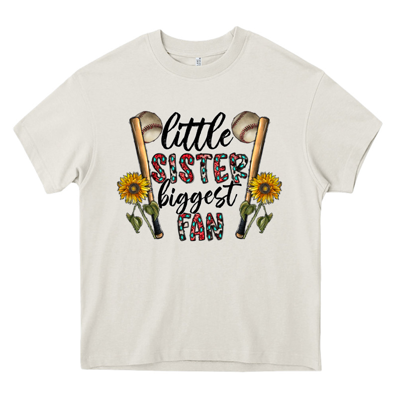 Little Sister Biggest Fan Heavy Core Tee by CowhideDigitalArt | Teevron