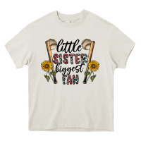 Cream little sister biggest fan Heavy Core Tee - CowhideDigitalArt