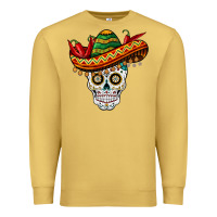 Antique Gold cinco de mayo sombrero skull Premium Sweatshirt - BarkalooDesign