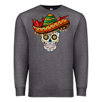 Charcoal Heather cinco de mayo sombrero skull Premium Sweatshirt - BarkalooDesign