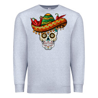 Heather Grey cinco de mayo sombrero skull Premium Sweatshirt - BarkalooDesign