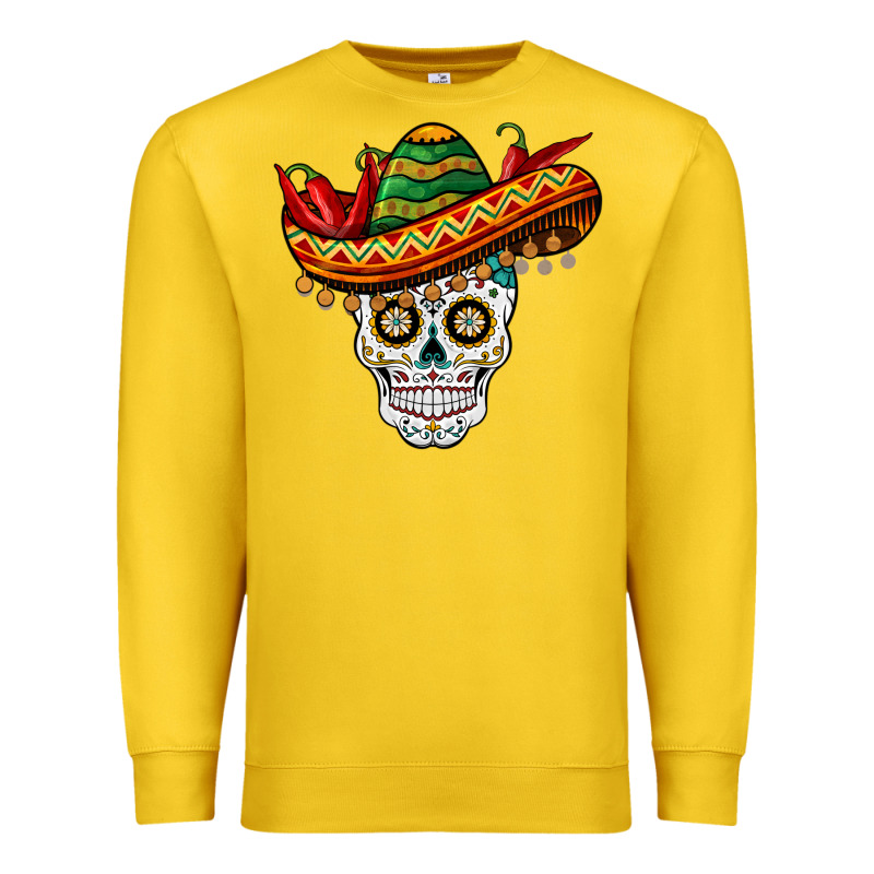 Cinco De Mayo Sombrero Skull Premium Sweatshirt by BarkalooDesign | Teevron
