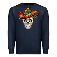 Navy cinco de mayo sombrero skull Premium Sweatshirt - BarkalooDesign