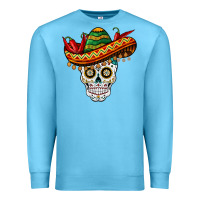 Ocean Blue cinco de mayo sombrero skull Premium Sweatshirt - BarkalooDesign